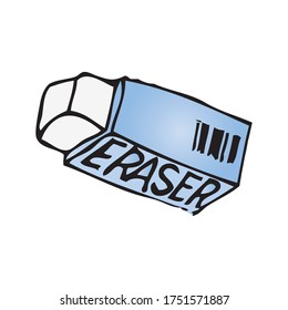 Vector illustration of cartoon eraser.