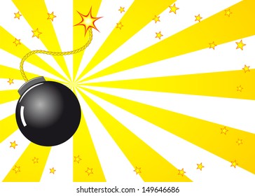 vector illustration of a cartoon explosion with a bomb