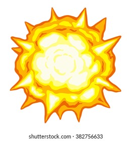 Vector illustration of cartoon explosion isolated on white background 