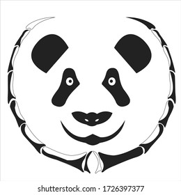 vector illustration of cartoon face panda logo