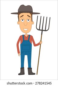 vector illustration of cartoon farmer