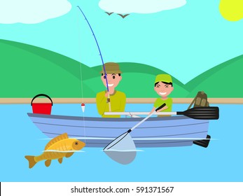 Man Fishing Cartoon Images Stock Photos Vectors Shutterstock