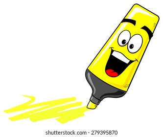vector illustration of cartoon felt tip pen on white