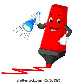vector illustration of cartoon felt tip pen