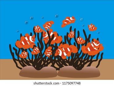 Vector illustration of Cartoon fish