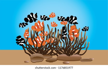 Vector illustration of Cartoon fish