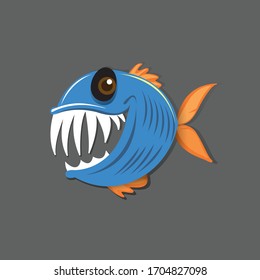 vector illustration of cartoon fish