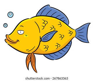 Vector illustration of Cartoon fish