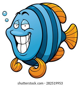 Vector illustration of Cartoon fish