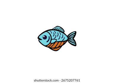 Vektorgrafik von Cartoon-Fisch auf weißem Hintergrund	