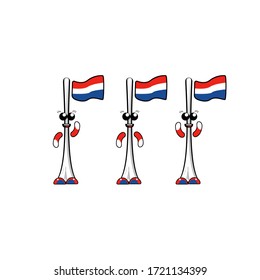  Ilustración vectorial. poste de la bandera de dibujos animados
Bandera de Nederland