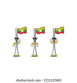 Vector illustration. cartoon flag pole
MYANMAR flag