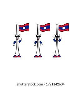 Vector illustration. cartoon flag pole
LAOS flag