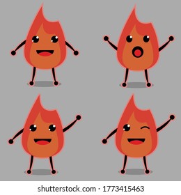 Vector illustration of a cartoon flame