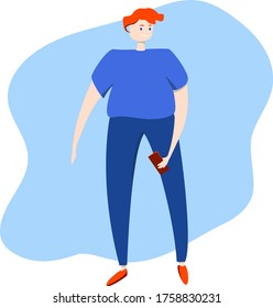 Vector illustration in cartoon flat design. The person is standing