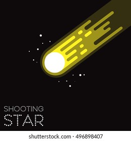 Vector illustration cartoon flat style meteorite colorful isolated on dark background, vector eps 10
