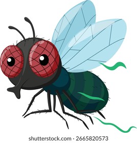 Ilustración vectorial de moscas de dibujos animados 