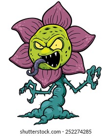 Vector illustration of Cartoon Flower monster