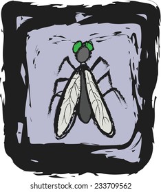 Vector illustration of cartoon fly