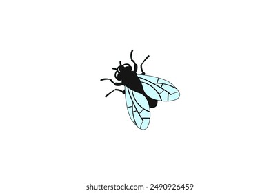 Vector illustration of cartoon fly on white background