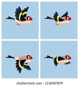 
Vector illustration of cartoon flying European Goldfinch sprite sheet. Can be used for GIF animation