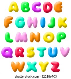 vector illustration of cartoon font for design