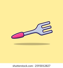 Vector illustration of a cartoon fork mascot