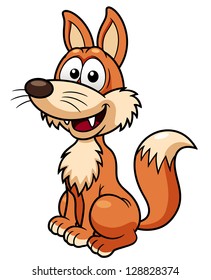 Vector illustration of Cartoon fox