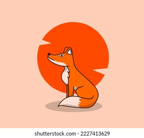 Vector illustration of a cartoon fox
