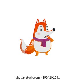 Vector illustration of cartoon fox animal
