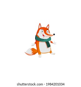 Vector illustration of cartoon fox animal