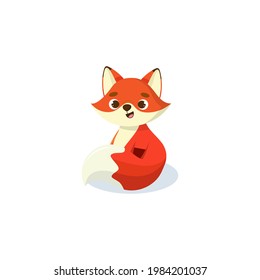 Vector illustration of cartoon fox animal