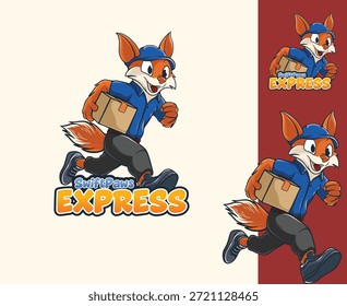 Vector illustration of a cartoon fox mascot designed for courier, delivery, and express shipping branding.
This artwork features a friendly animal mascot character, accompanied by logo presentation examples and color variations, suitable for branding concepts, visual identities, and promotional materials.
All text and brand names featured in this illustration are used for presentation purposes only.
Buyers can easily customize the text and colors to match their own brand identity.