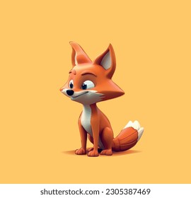 Vector illustration of a cartoon fox with a smile