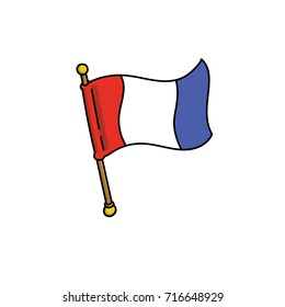 Vector Illustration Cartoon French Flag Stock Vector (Royalty Free