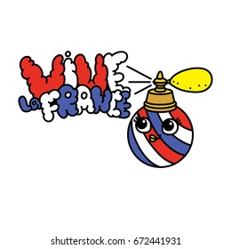 Vector illustration of cartoon french perfume. Poster for Vive La France or Bastille Day