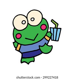 Vector illustration of Cartoon frog