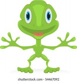 vector illustration of cartoon frog