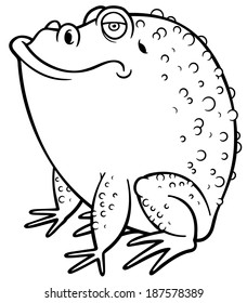 Vector illustration of Cartoon frog - Coloring book