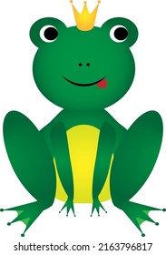 Vektorgrafik von Karikaturfrosch in Kronen. Frostzeichen