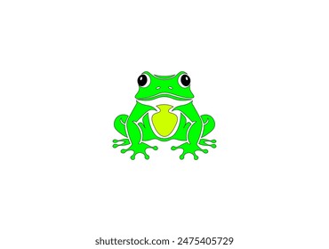 Vector illustration of cartoon frog isolated on white background