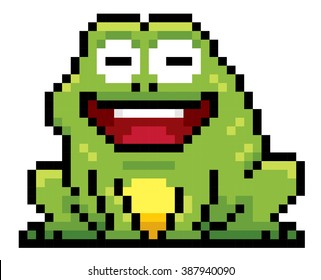 Vector illustration of cartoon Frog - Pixel design