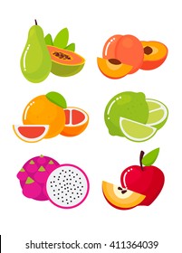 Vector illustration of cartoon fruits
