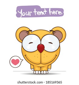 Vector illustration of cartoon funny bear.