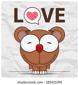 Vector illustration of cartoon funny bear.