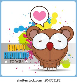 Vector illustration of cartoon funny bear.