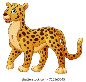 Vector illustration of Cartoon funny cheetah