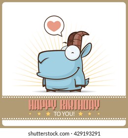 Vector illustration of cartoon funny goat.