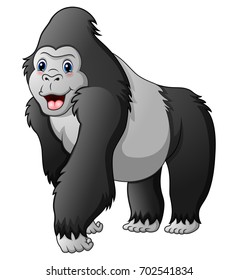 Cartoon Silverback Gorilla Stock Vector (Royalty Free) 696524911