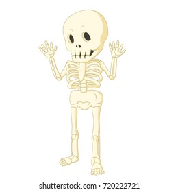vector illustration of Cartoon funny human skeleton dancing